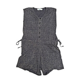 PASSION LILIE Romper Womens XS Rainey Organic Jumpsuit Navy Blue Sleeveless